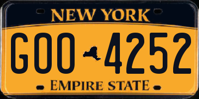 NY license plate GOO4252