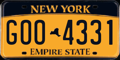 NY license plate GOO4331