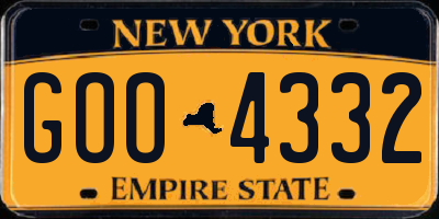 NY license plate GOO4332
