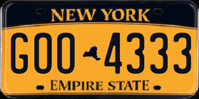 NY license plate GOO4333