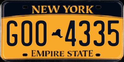 NY license plate GOO4335