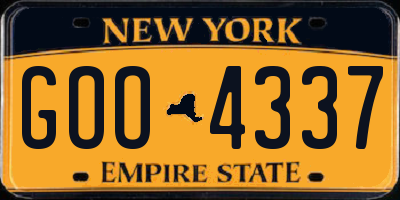 NY license plate GOO4337