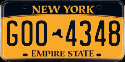 NY license plate GOO4348