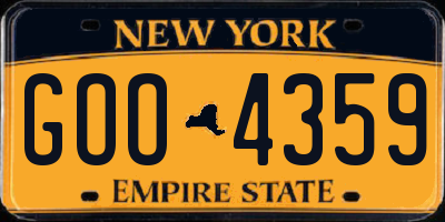 NY license plate GOO4359