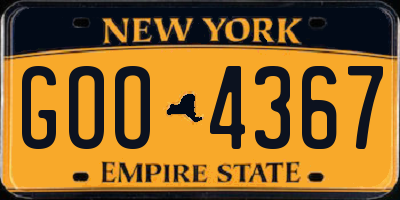 NY license plate GOO4367
