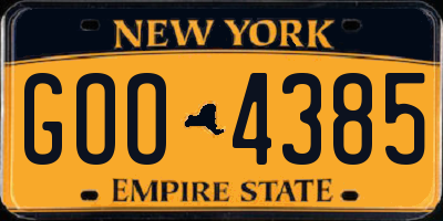 NY license plate GOO4385