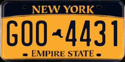 NY license plate GOO4431