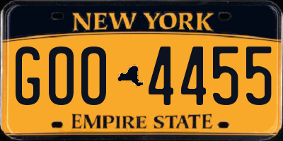 NY license plate GOO4455