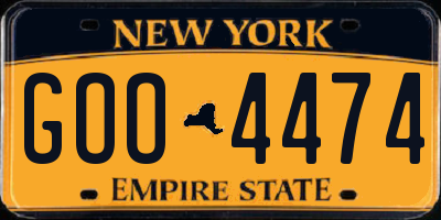 NY license plate GOO4474