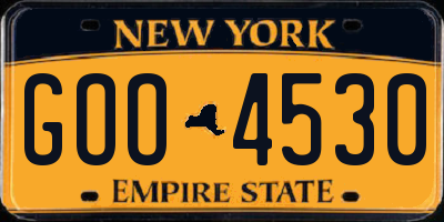 NY license plate GOO4530