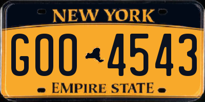 NY license plate GOO4543