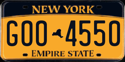 NY license plate GOO4550
