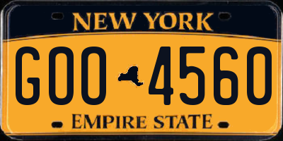 NY license plate GOO4560