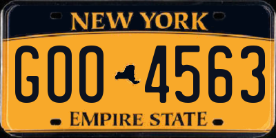 NY license plate GOO4563