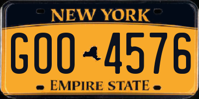 NY license plate GOO4576