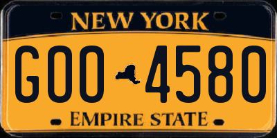 NY license plate GOO4580