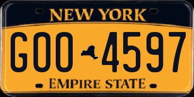NY license plate GOO4597