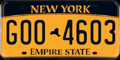 NY license plate GOO4603