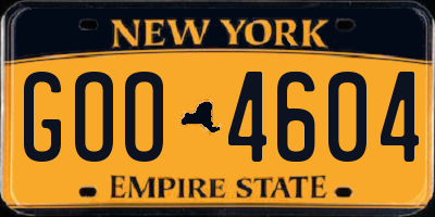 NY license plate GOO4604
