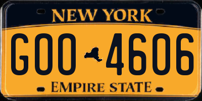NY license plate GOO4606