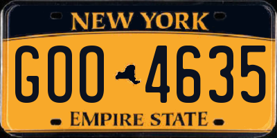 NY license plate GOO4635