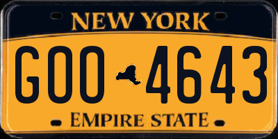 NY license plate GOO4643