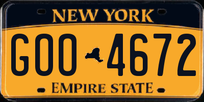 NY license plate GOO4672