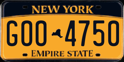 NY license plate GOO4750