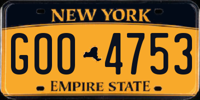 NY license plate GOO4753