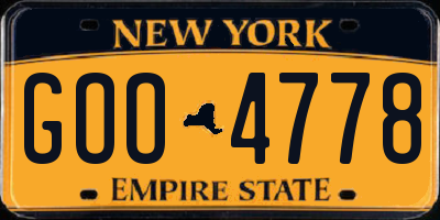 NY license plate GOO4778