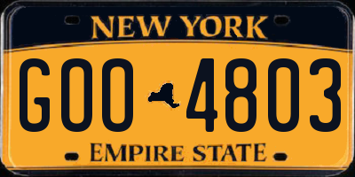 NY license plate GOO4803
