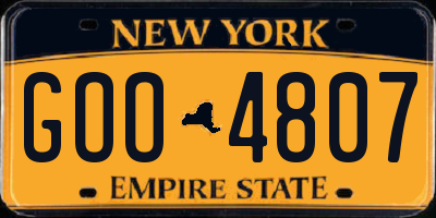 NY license plate GOO4807