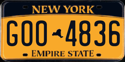 NY license plate GOO4836