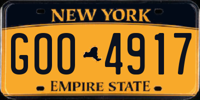 NY license plate GOO4917
