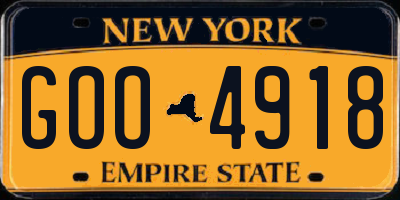 NY license plate GOO4918
