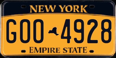 NY license plate GOO4928