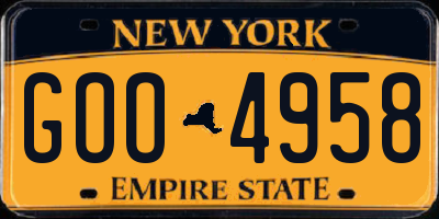 NY license plate GOO4958