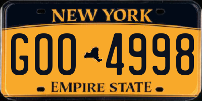 NY license plate GOO4998