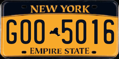 NY license plate GOO5016