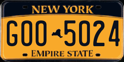 NY license plate GOO5024