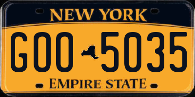 NY license plate GOO5035