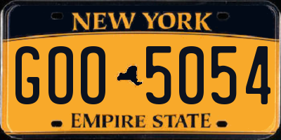 NY license plate GOO5054