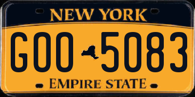 NY license plate GOO5083