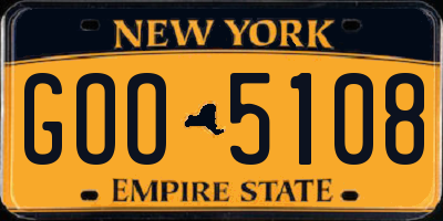 NY license plate GOO5108