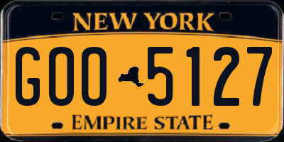 NY license plate GOO5127