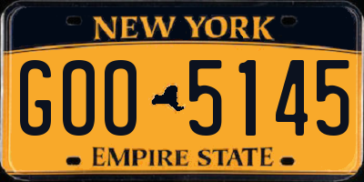 NY license plate GOO5145