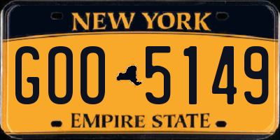 NY license plate GOO5149