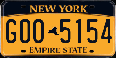 NY license plate GOO5154