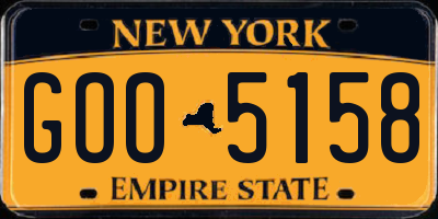NY license plate GOO5158