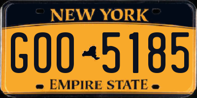 NY license plate GOO5185